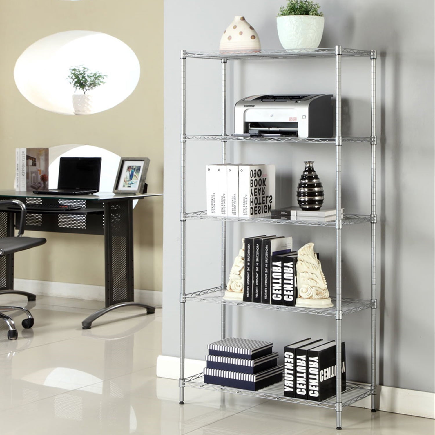 UWR-Nite 5-Shelf Storage Shelving Unit, Adjustable, Heavy Duty Carbon